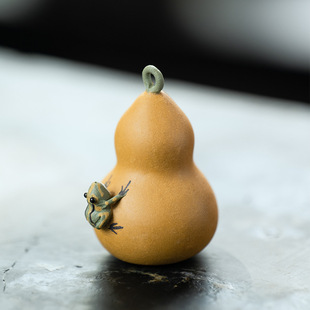 饰工艺品厂 宜兴紫砂茶宠虫喷水葫芦青蛙小摆件潮玩茶具雕塑摆件装