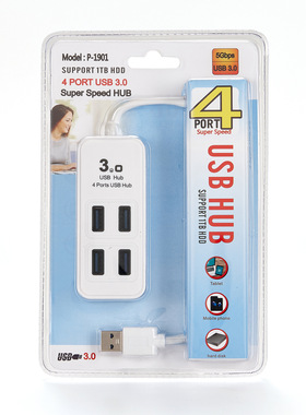 P-1901 5Gbps 4口USB3.0HUB集线器 3.0分线器 USB扩展器1.2米线长
