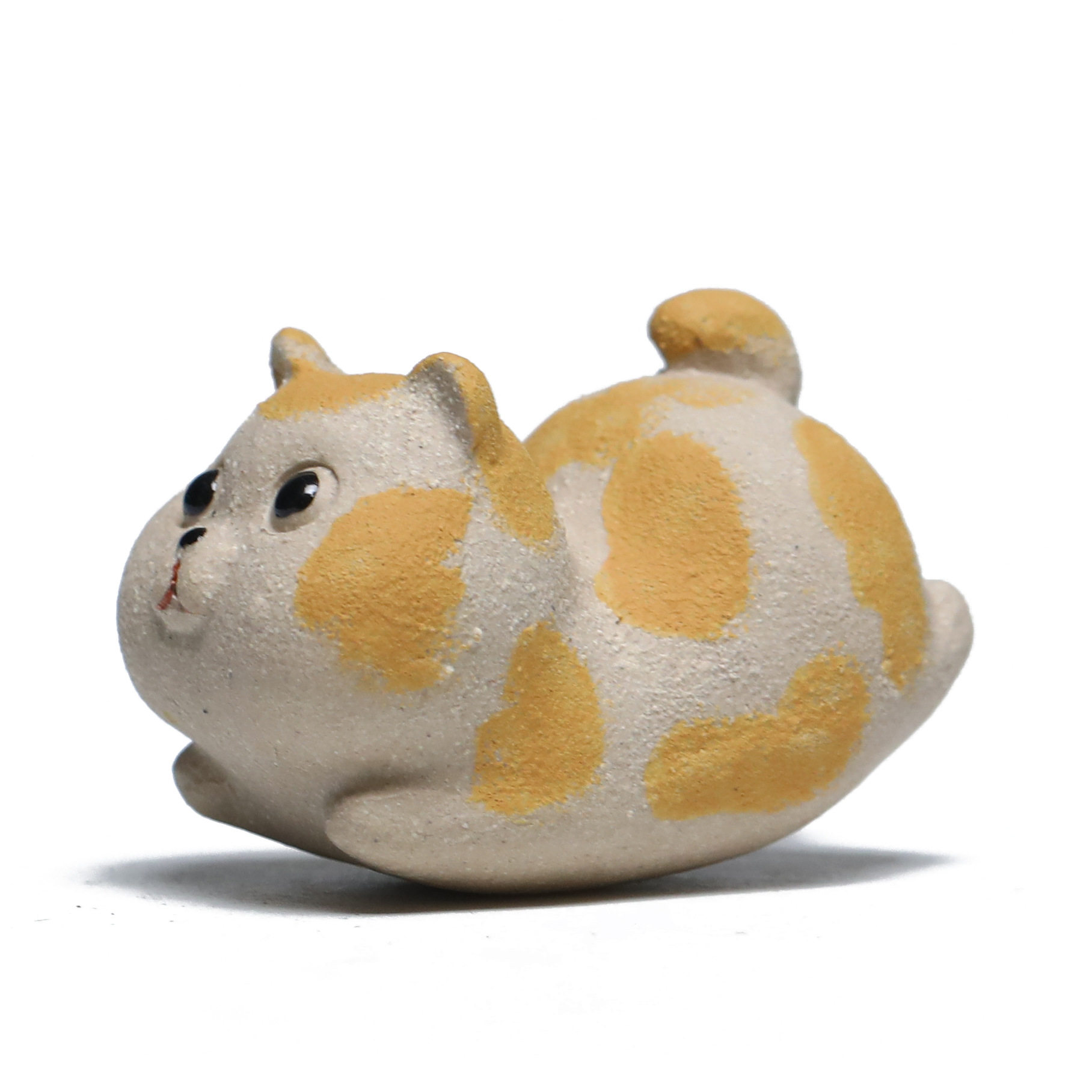 紫砂茶宠小狗摆件不岛翁小猪猫咪手工可养茶玩家居装饰品 小飞猪