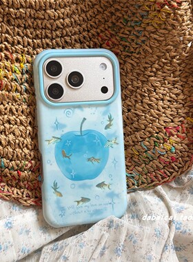 ins蓝色锦鲤苹果星星适用苹果17手机壳iphone16promax新款15pro少女心14全包防摔13pro网红创意保护套个性软