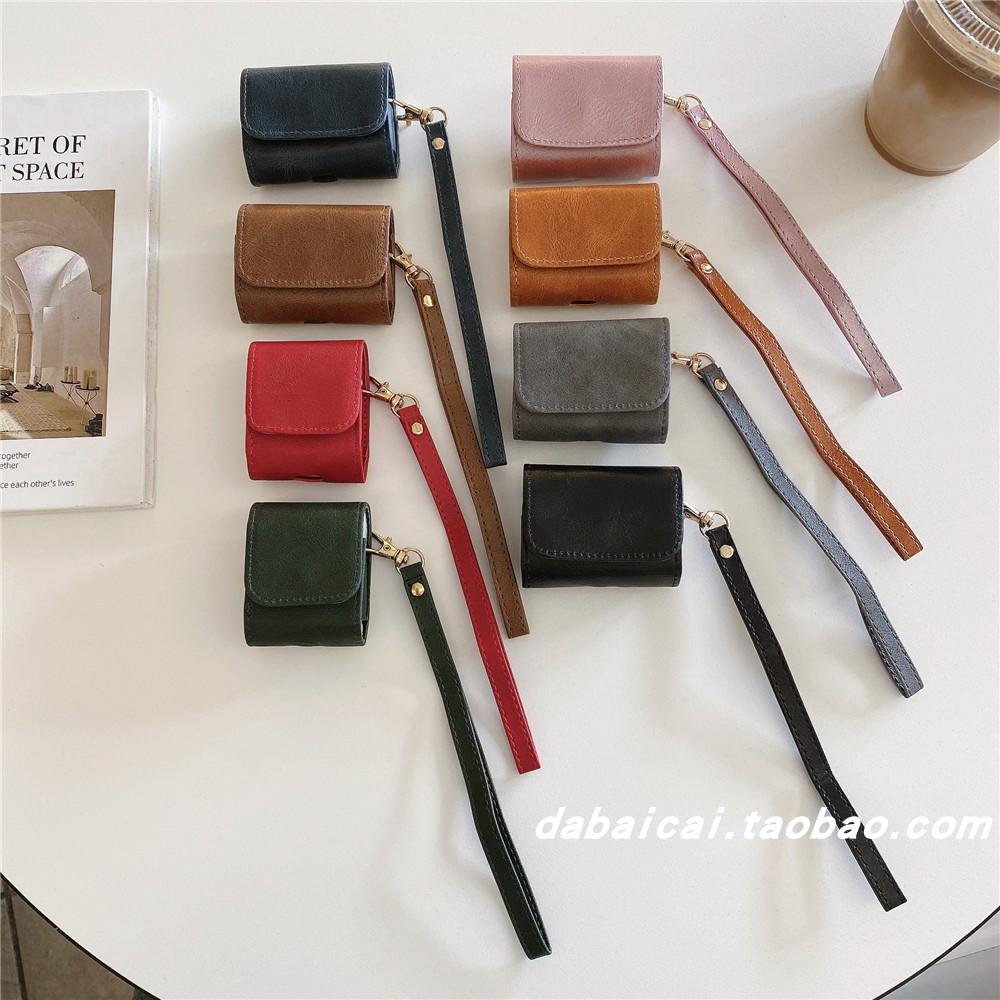 airpods4耳机套复古简约纯色皮质
