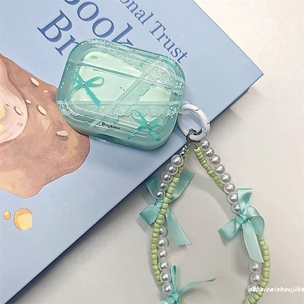珍珠蕾丝绿色蝴蝶结适用airpods3耳机套女pro二代airpodspro2保护套新款4代苹果无线蓝牙三代airpods2防摔ins,3C数码配件,耳机保护套,淘宝优惠券,粉丝福利购,淘宝优惠卷