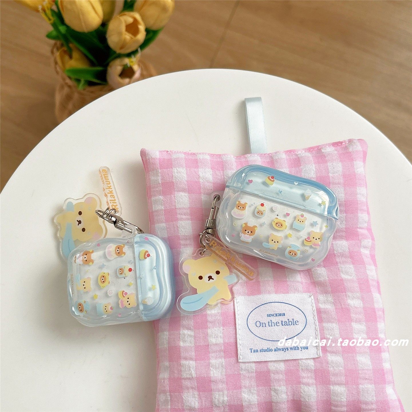 ins撞色勺子小熊适用airpods4耳机套pro二代airpodspro2保护套新款3代苹果无线蓝牙三代airpods1/2防摔女韩系,3C数码配件,耳机保护套,淘宝优惠券,粉丝福利购,淘宝优惠卷