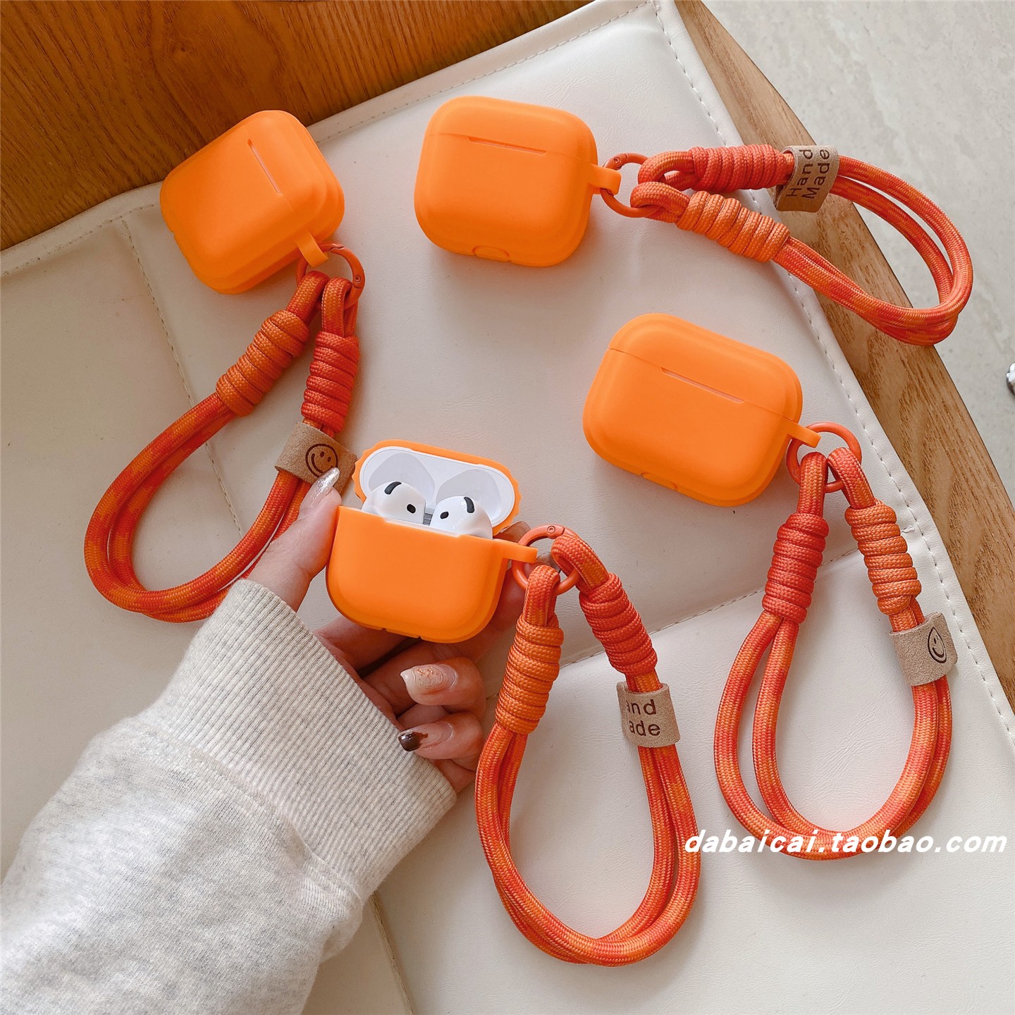 airpods4耳机套ins简约橙色硅胶