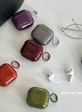 高级感复古透色字母适用airpods pro3耳机套4代无线蓝牙苹果airpods1/2代软pro新款3代pro2防摔保护套韩系ins