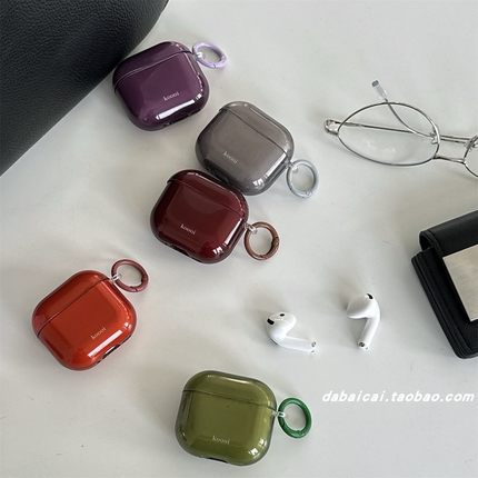 高级感复古透色字母适用airpods pro3耳机套4代无线蓝牙苹果airpods1/2代软pro新款3代pro2防摔保护套韩系ins