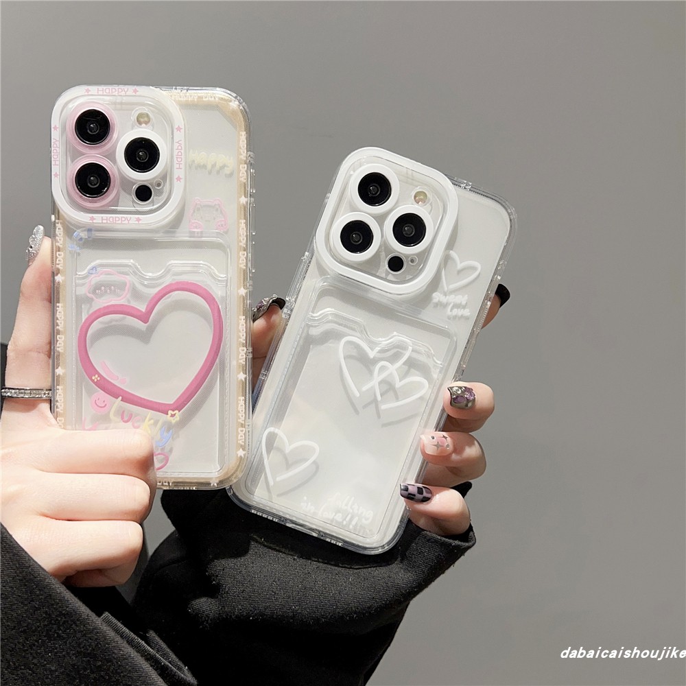 15手机壳iphone14卡包简约爱心