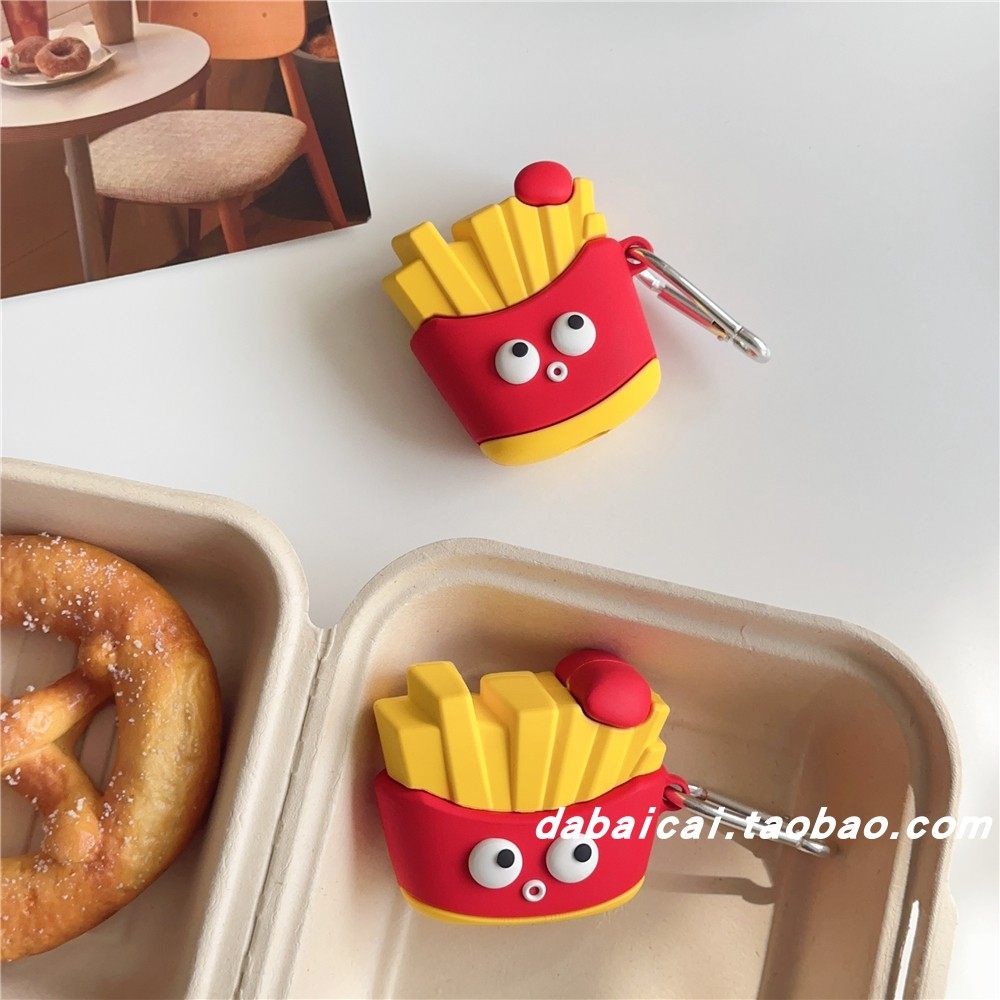 趣味硅胶薯条表情适用airpods3耳机套男女pro二代airpodspro2保护套新款苹果无线蓝牙三代airpods2防摔软可爱,3C数码配件,耳机保护套,淘宝优惠券,粉丝福利购,淘宝优惠卷