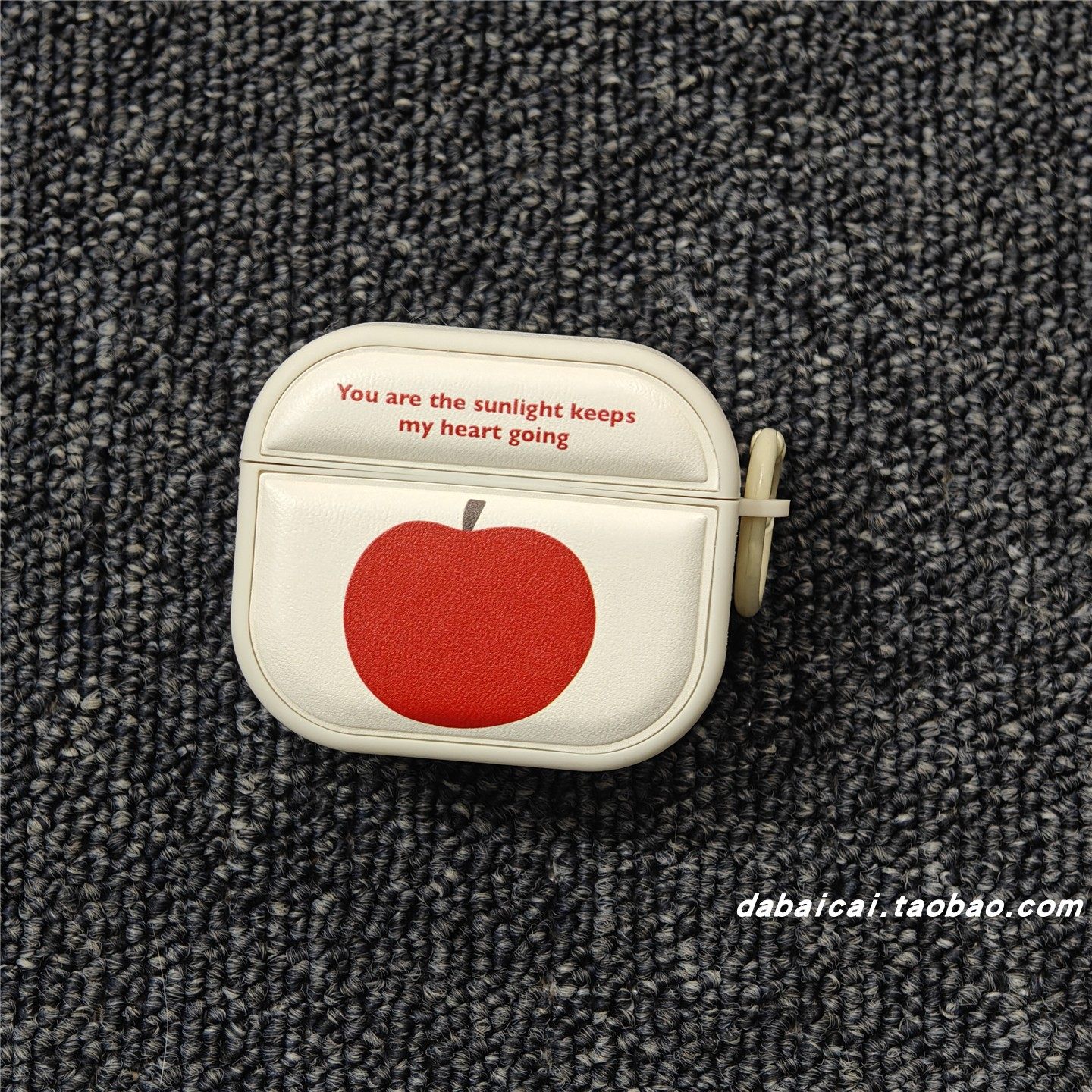 ins皮质简约红苹果字母适用airpods pro3耳机套4代无线蓝牙苹果airpods1/2代耳机壳pro新款3代pro2防摔保护套,3C数码配件,耳机保护套,淘宝优惠券,粉丝福利购,淘宝优惠卷