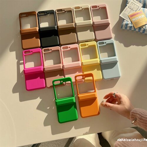 简约纯色插卡壳三星zflip5手机壳