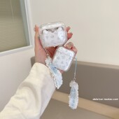 ins韩系蓝色小碎花适用airpods 4代防摔保护套女可爱 pro2耳机套pro3无线蓝牙苹果airpods1 2代软壳pro新款