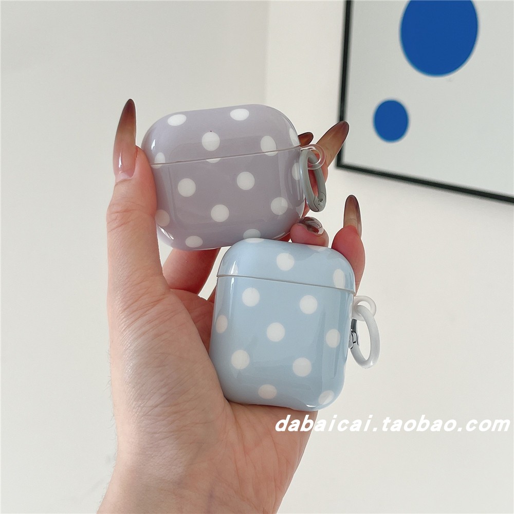 灰蓝色波点简约适用airpods4套