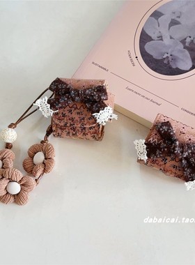 ins韩系小碎花蝴蝶结适用airpods4耳机套pro3新款airpodspro2保护套3代苹果无线蓝牙耳机壳二三代airpods1/2