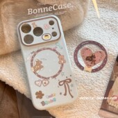 ins星星小熊棕马磁吸支架适用iphone17promax苹果16手机壳15pm新款 14pro少女心17网红13pro全包防摔韩系创意