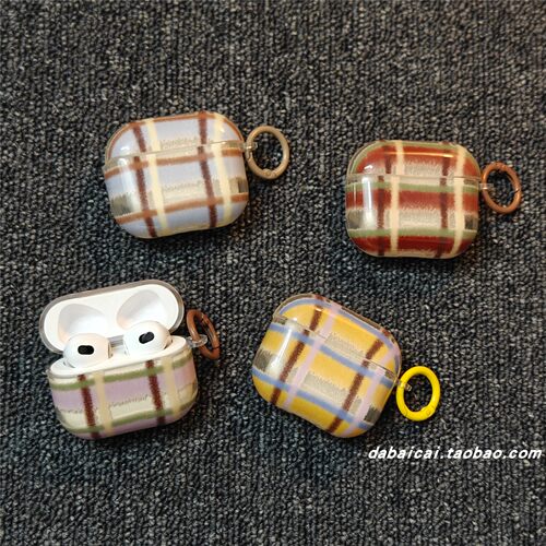 airpods4耳机套韩系撞色涂鸦条纹