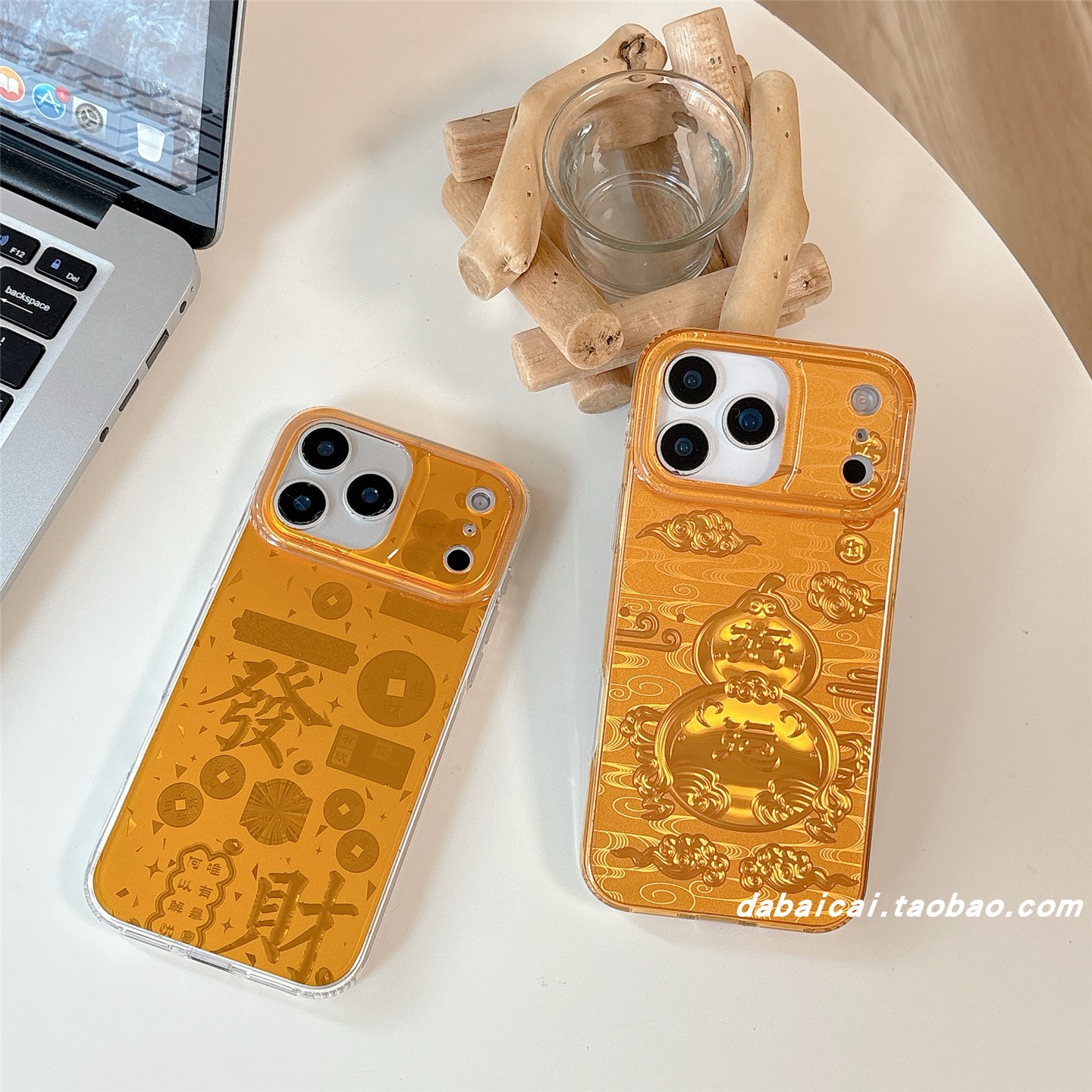 苹果16手机壳新年发财葫芦金色