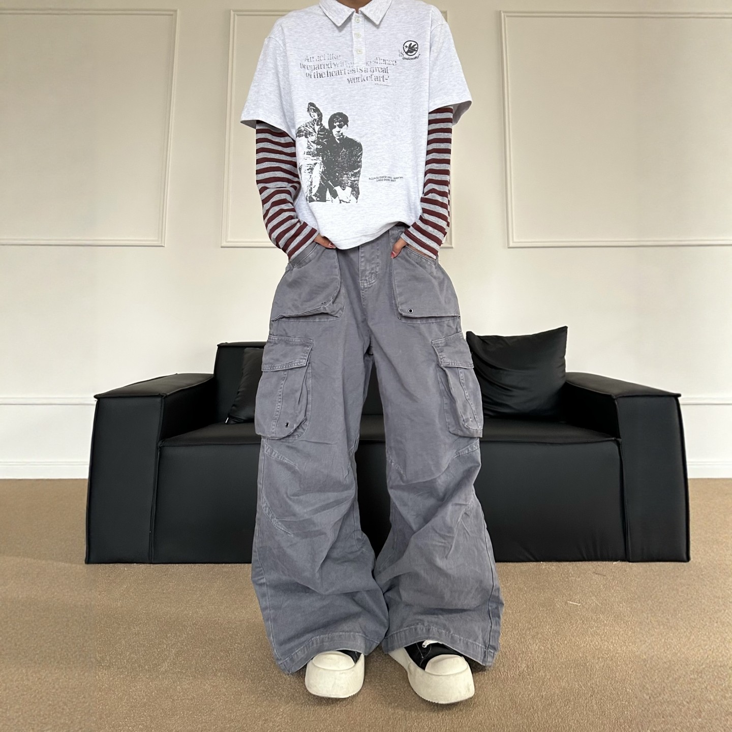 DHSS美式街头立体多口袋工装裤男女宽松直筒高级感百搭阔腿休闲裤,男装,休闲裤,淘宝优惠券,粉丝福利购,淘宝优惠卷