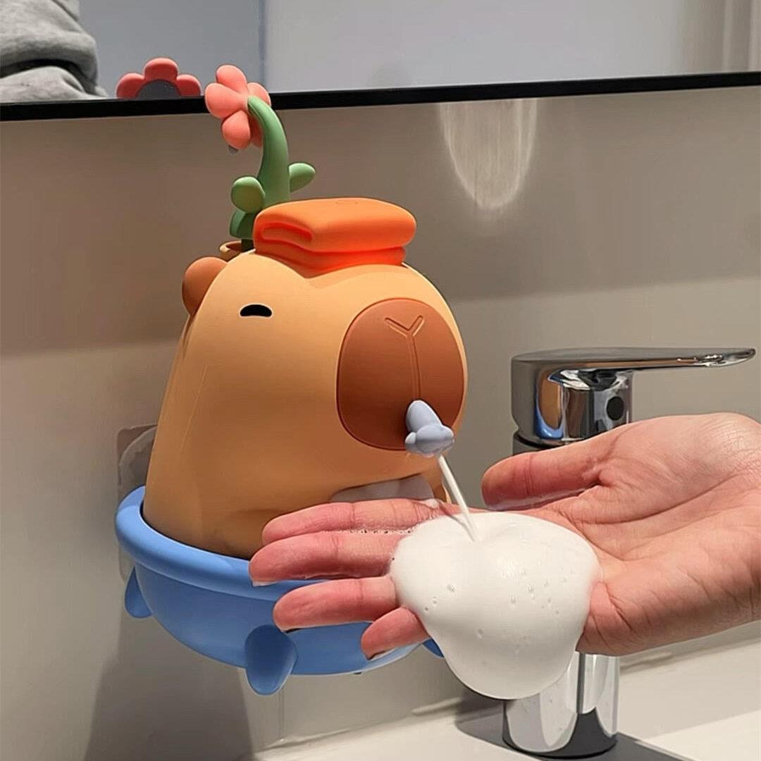 可爱卡皮巴拉洗手液机自动感应乳液器卫生间起泡器小宝宝洗澡神器图片