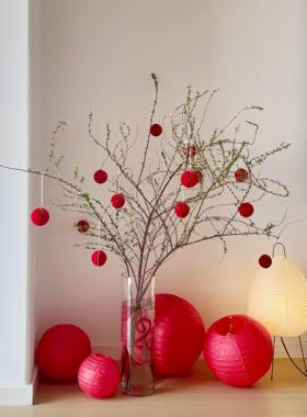 新年装饰|绿植蜂窝球挂件2026马年新款客厅盆栽氛围场景布置挂饰