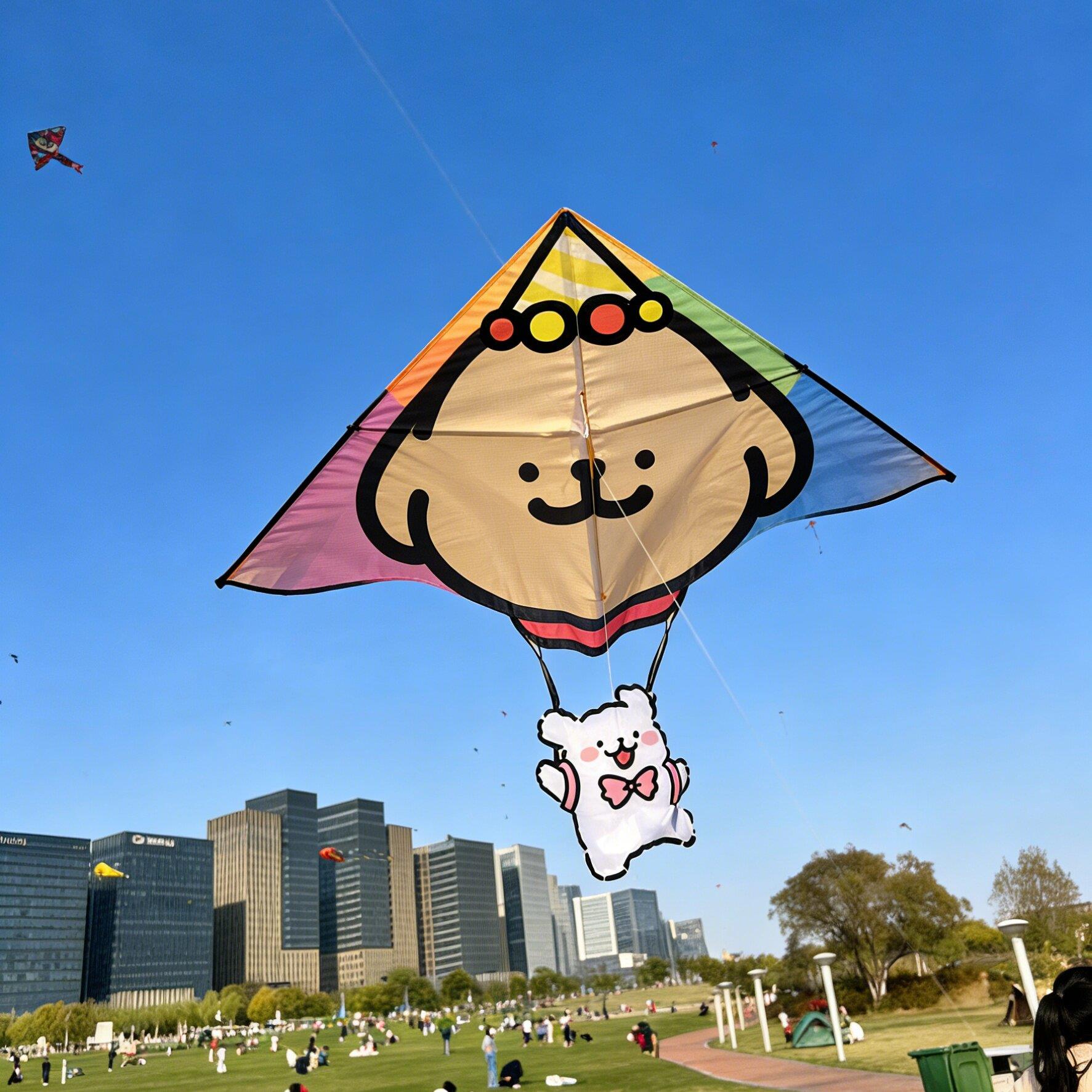 可爱小狗风筝微风易飞手持潍坊非遗纸鸢大人专用儿童高颜值带线轮