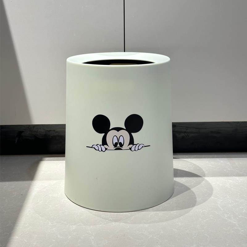 米奇垃圾桶家用厨房客厅大容量双层高颜值ins风可爱无盖纸篓新款