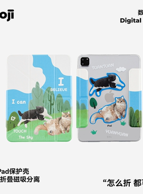 POOJI宠物定制iPad磁吸分离拆分Y型保护壳苹果2024新款air6/5mini