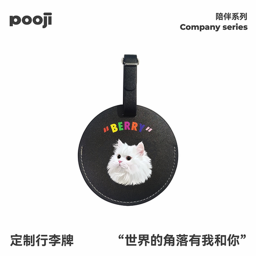 POOJI宠物定制行李牌吊牌防丢旅行原创设计猫咪狗狗来图DIY礼物