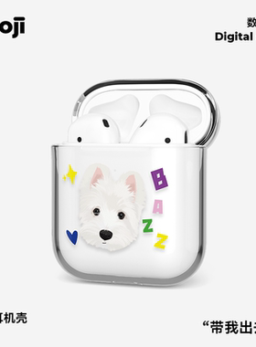 POOJI宠物定制耳机壳保护套透明airpods猫咪狗狗来图DIY礼物