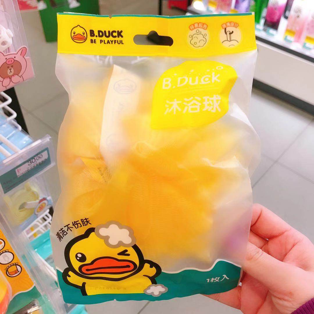 屈臣氏小黄鸭沐浴球可爱少女卡通