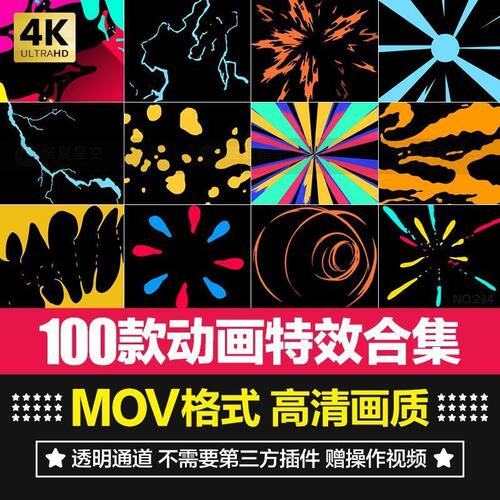 高级动画转场PR效果合成AE特效视频后期剪辑mov高清画质插件素材