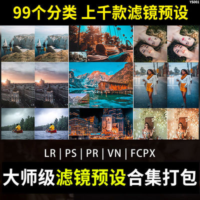 上千款大师级滤镜预设柔焦效果lr专业滤镜pr人像风景fcpx素材合集