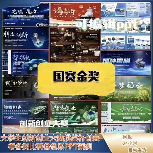 国赛PPT课件大学生创新创业大赛各类比赛优秀案例模板可编辑修改