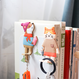 日系动物磁性可弯曲挂钩冰箱磁铁吸铁石无痕装饰贴钥匙口罩挂钩