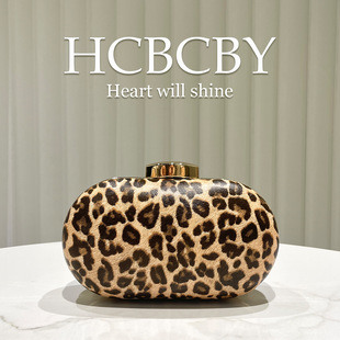 金色个性豹纹小手包晚装包 女士时尚气质优雅手拿包晚宴包新娘包