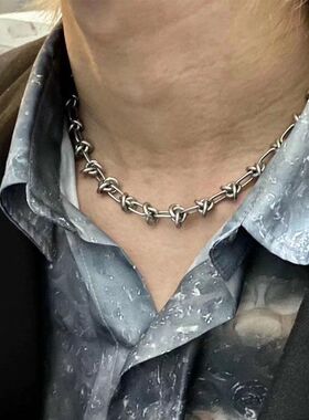 RAF SIMONSARCHIVEREDUX打结嘻哈高街个性百搭复古银项链男女同款