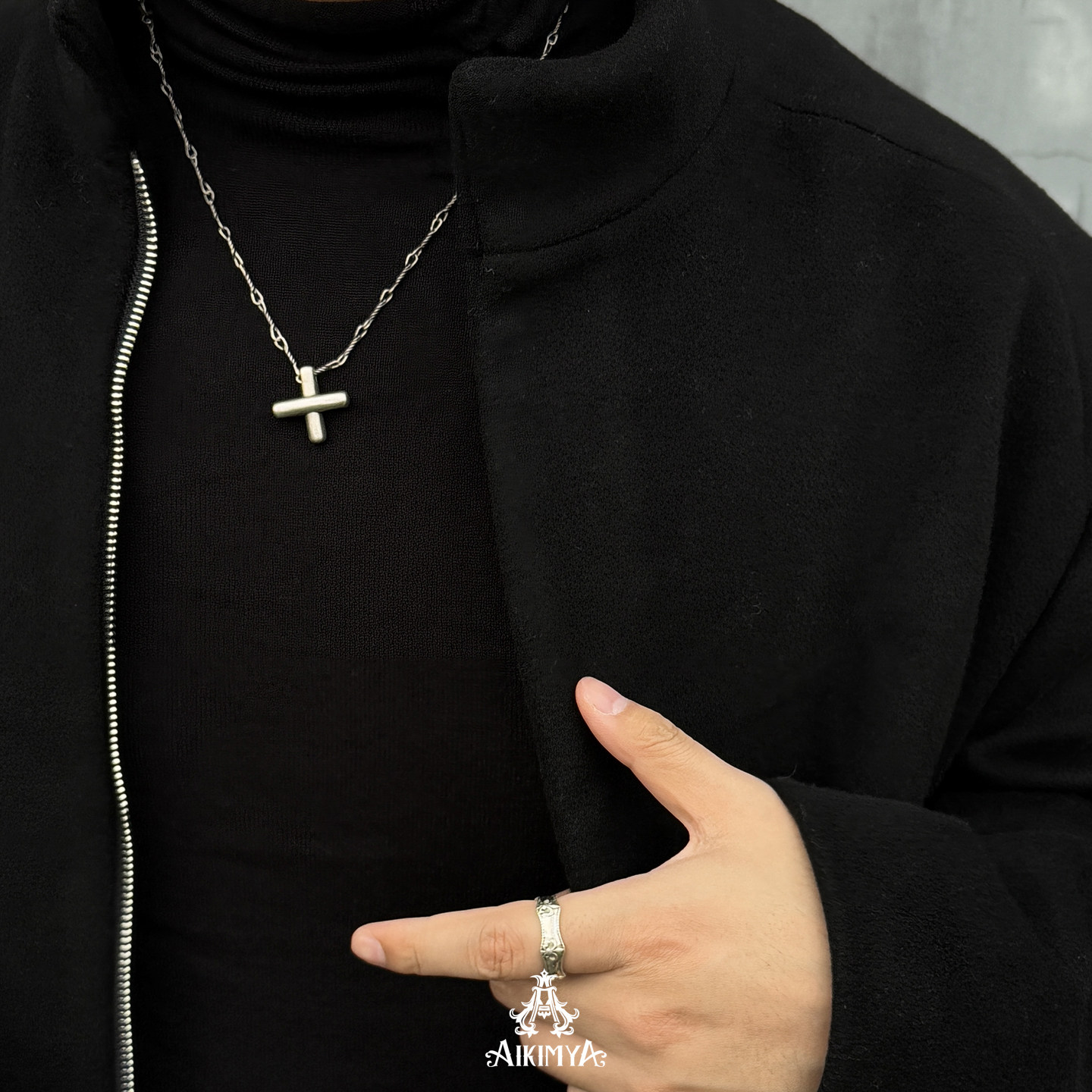 AIKIMYA复古做旧十字情侣吊坠项链Ma+风格小众轻奢高级感男女配饰,饰品/流行首饰/时尚饰品新,项链,淘宝优惠券,粉丝福利购,淘宝优惠卷