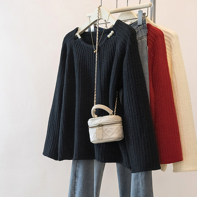 黑色正肩毛衣针织衫女202