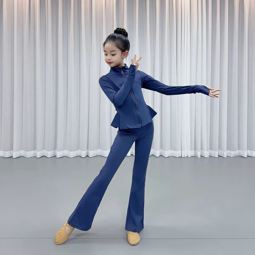 女童秋季套装新款德绒舞蹈服外搭运动女瑜伽儿童考级练功服少儿