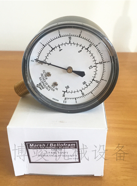 原装Marshalltown马绍恩0~8.6KPA瓦斯燃气压力表膜盒微压表G22709