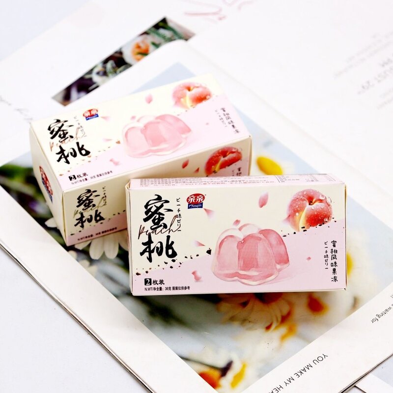 蜜桃味果冻粉色小盒装少女心满月生日喜糖 2枚装伴手礼盒