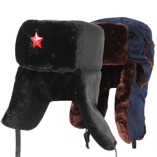 雷锋帽男士陆棉帽保暖加厚东北棉帽温区防寒防冻加厚棉帽子护耳帽