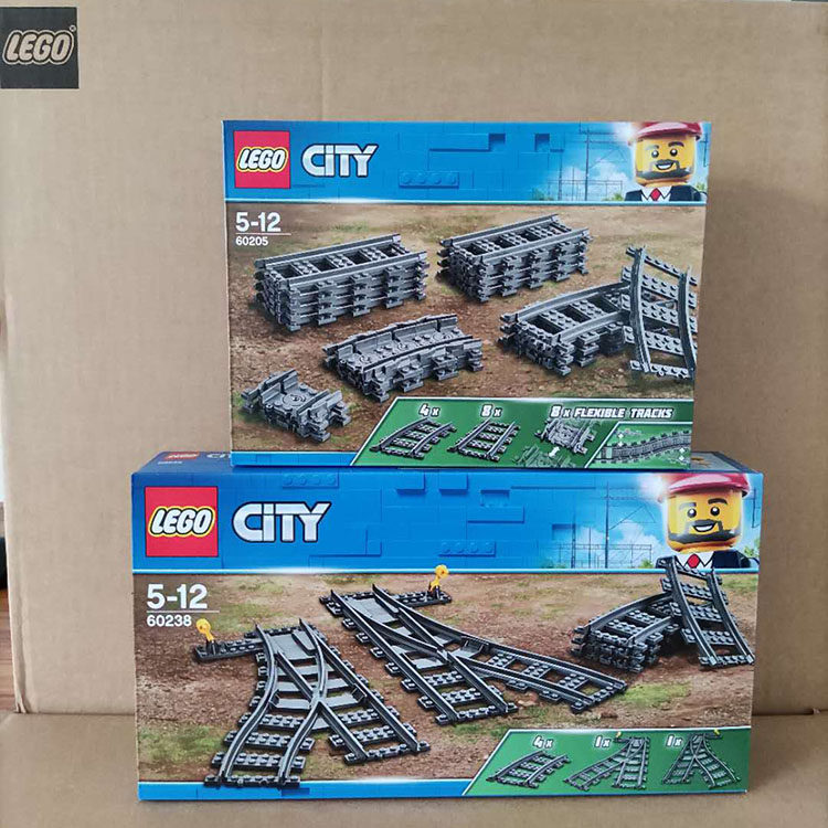 lego乐高 城市city 60205轨道与弯道 60238火车开关轨道