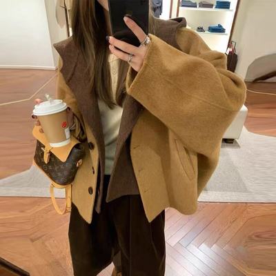 2025秋冬新款韩系呢子大衣女毛呢外套小个子高级感短款气质正流行