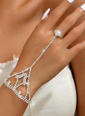 外贸饰品 欧美跨境夜店女士手链模特表演流苏女手环指环晚会晚宴