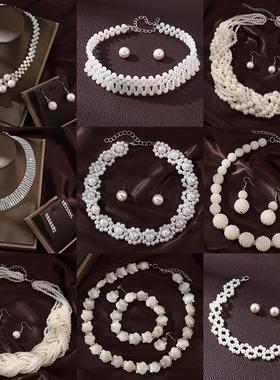 跨境欧美法式复古气质珍珠项链女优雅百搭锁骨链贝壳项饰女首饰女