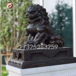 专业定制中大型铜狮子摆件故宫狮门口狮子动物雕塑来图定制