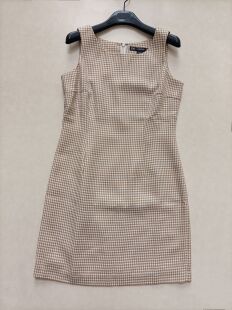 欧美外贸订单尾货 女装春秋无袖西服收腰连衣裙通勤知性干练
