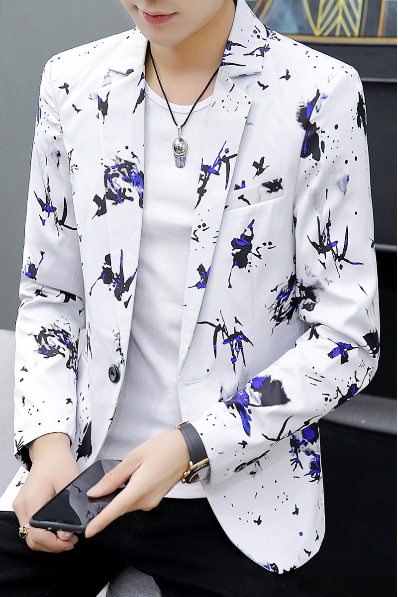 2023新款男式西服休闲韩版青年修身花色西服潮男外套9911-9912p85,男装西服,星座1507
