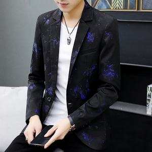 2023春秋新款男式西服休闲韩版青年修身花色西服外套9911-9912p85图片