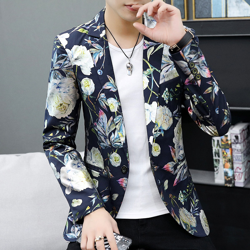 2023新款男式西服休闲韩版青年修身花色西服外套9913-9915p98,男装西服,星座1507